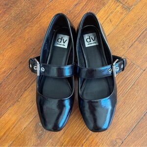 Dolce Vita Black Patent Mary Jane Flats with Buckle Strap